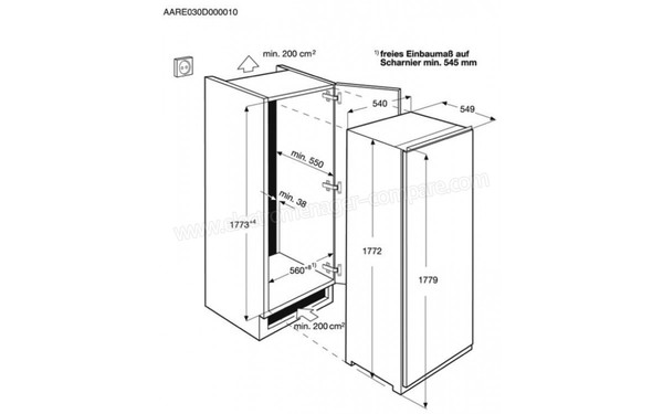 AEG ABE81816NS - Sch&eacute;ma d'encastrement