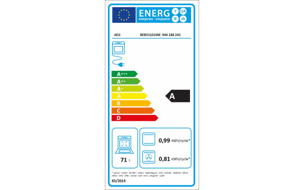 AEG BEB331010M - &Eacute;tiquette &eacute;nergie