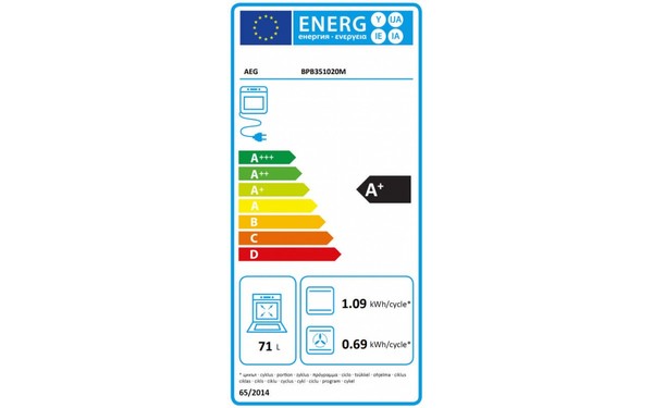 AEG BPB351020M - &Eacute;tiquette &eacute;nergie