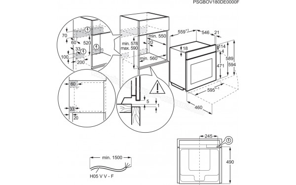 AEG BPE55526BM - Dimensions