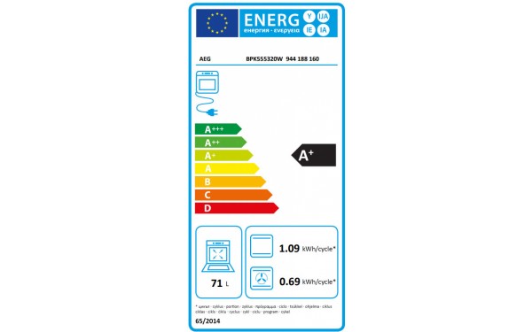 AEG BPK555320W - &Eacute;tiquette &eacute;nergie