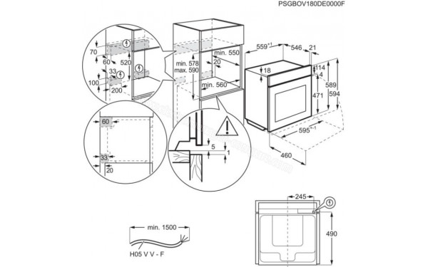 AEG BPK556260B - Dimensions