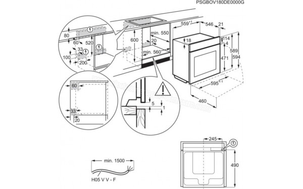 AEG BPK556260B - Dimensions
