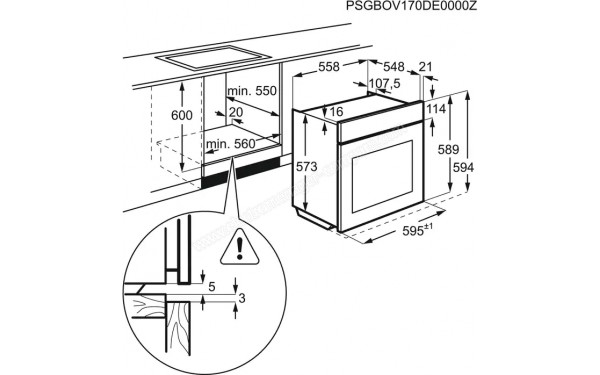 AEG BSS575021M - Dimensions