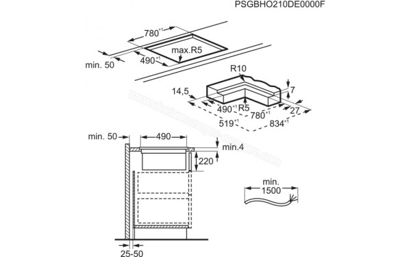 AEG CCE84751CB - Dimensions