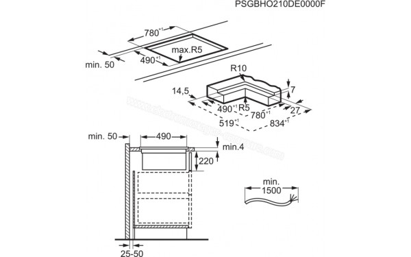 AEG CCE84779CB - Dimensions