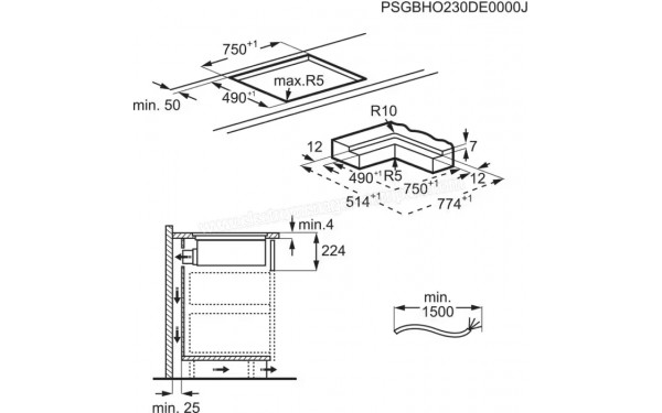 AEG CDE84543CB - Dimensions