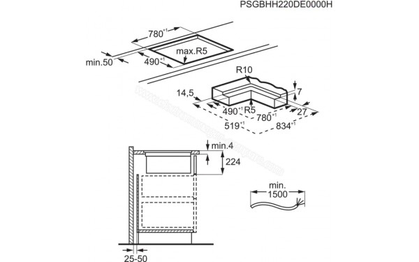 AEG CDE84751CB - Dimensions