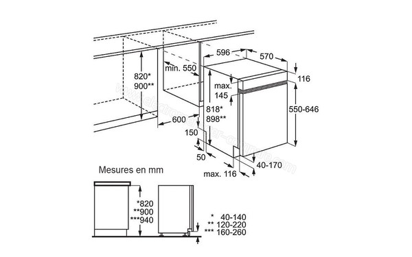 AEG F66609IM0P - Schema d'encastrement