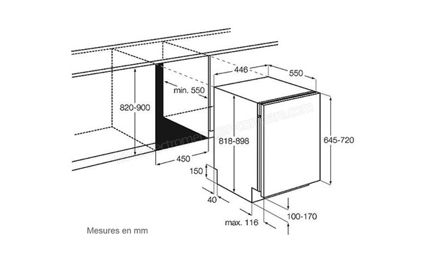 AEG F78420VI0P - Sch&eacute;ma d'encastrement
