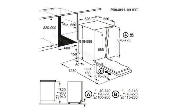 AEG F88705VI1P - Schema d'encastrement