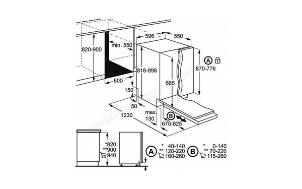 AEG F99705VI1P - Sch&eacute;ma d'encastrement