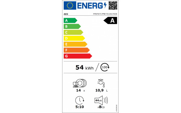 AEG FFB76717PW - &Eacute;tiquette &eacute;nergie v2