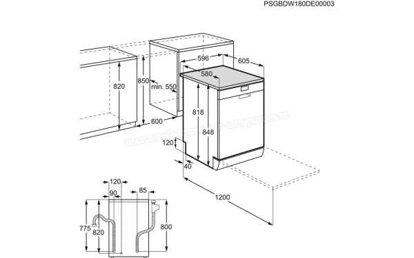 AEG FFB83806PM 2021 - Dimensions