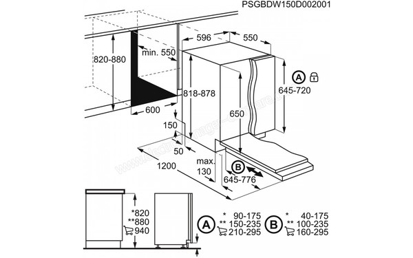 AEG FSB41600Z - Sch&eacute;ma d'encastrement