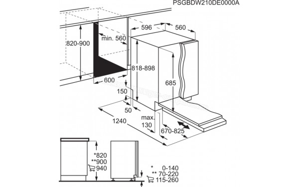 AEG FSE75748P - Dimensions