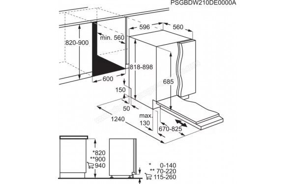 AEG FSK76748P - Dimensions