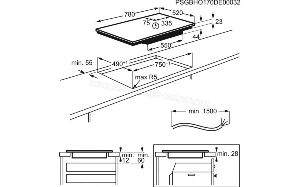 AEG IAE84411FB - Dimensions