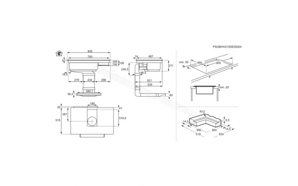 AEG IDE84243IB - Dimensions