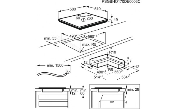 AEG IKB64443IB - Dimensions