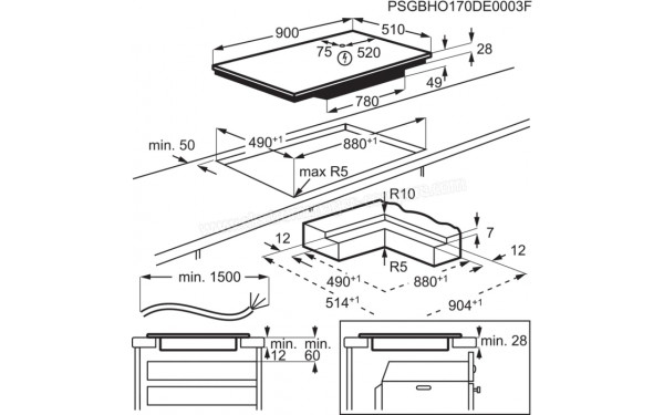 AEG IKE95454IB - Dimensions