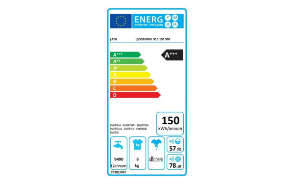 AEG L53260BG - &Eacute;tiquette &eacute;nergie