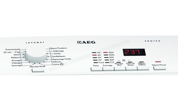 AEG L6026TL - Panneau de commandes
