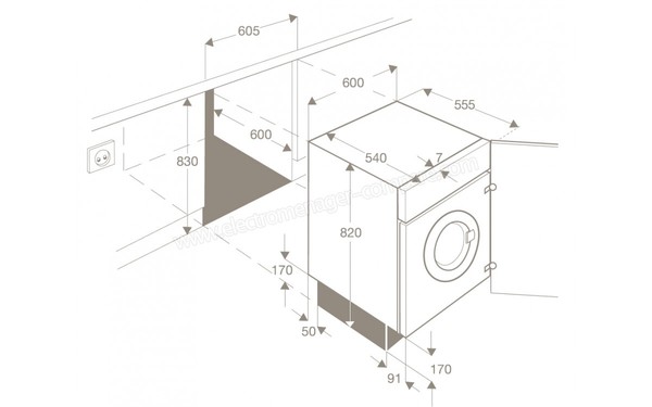 AEG L61470WDBI - Plan d'installation + M&eacute;tr&eacute;s