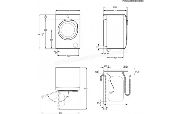 AEG L7FEBR169E - Dimensions