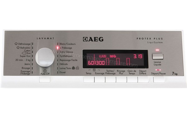 AEG L85370TL - Panneau de commandes (cr&eacute;dit : Boulanger)