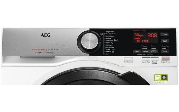 AEG L8FSD944E - Panneau de commandes (cr&eacute;dit : Darty)
