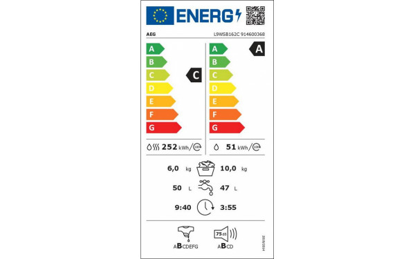 AEG L9WSB162C - &Eacute;tiquette &eacute;nergie v2