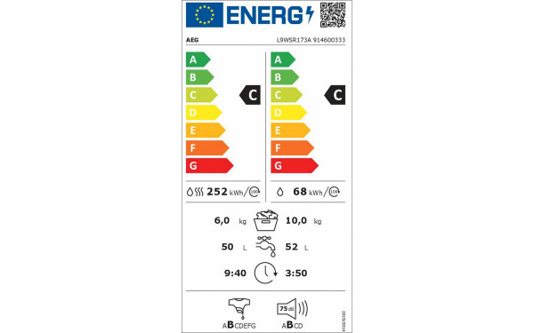 AEG L9WSR173A - &Eacute;tiquette &eacute;nergie v2