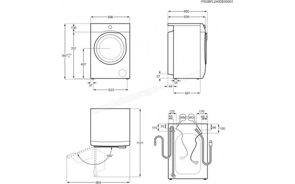 AEG LFR6E1410V - Dimensions
