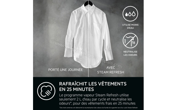 AEG LFR7A104DSV - Programme vapeur Steam Refresh