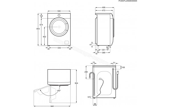 AEG LSR6E7474EA - Dimensions