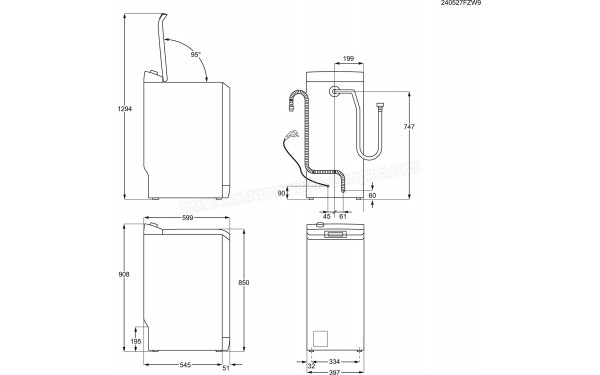 AEG LTR7C6151A - Dimensions