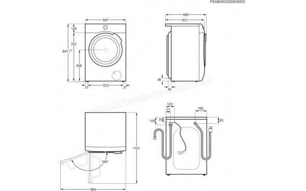 AEG LWR85A166A - Dimensions