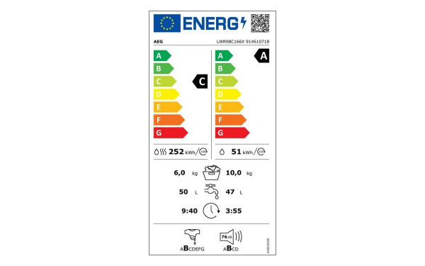 AEG LWR98C166X - &Eacute;tiquette &eacute;nergie v2
