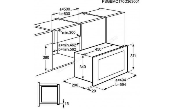 AEG MBB1755S-M - Dimensions