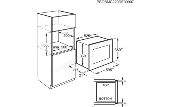 AEG MBE2657DEM - Dimensions