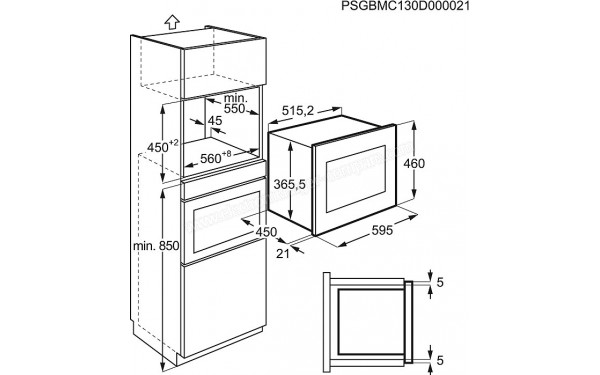 AEG MSC2544S-M - Dimensions