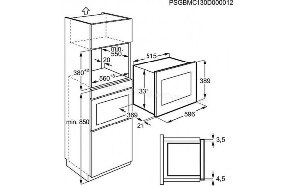 AEG MSD2543S-M - Dimensions