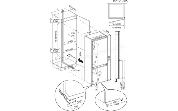 AEG NSC8T751DS - Dimensions
