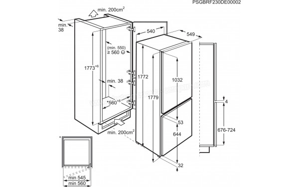 AEG NSC9V181CS - Dimensions