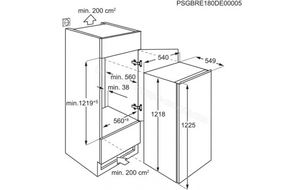 AEG NSK5O121ES - Dimensions
