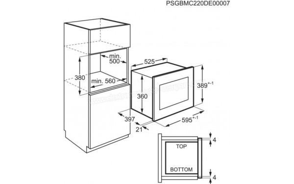 AEG OMB6G261TT - Dimensions