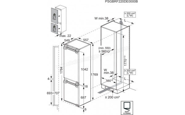 AEG OSC6M181ES - Dimensions