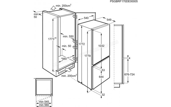 AEG SCB618F3LS - Dimensions