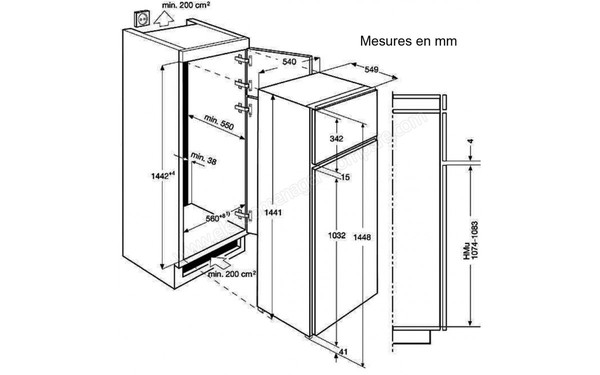 AEG SDB51421AS - Sch&eacute;ma d'encastrement